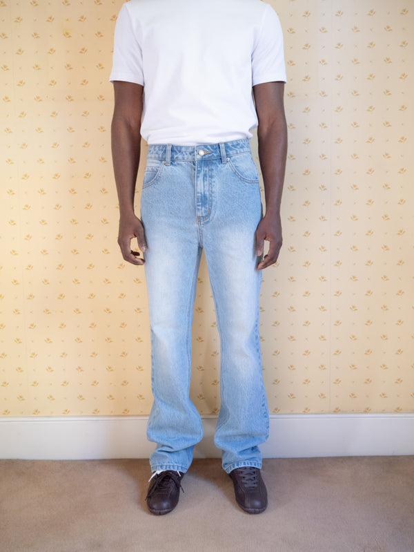 Straight Cut Wide Leg Jeans