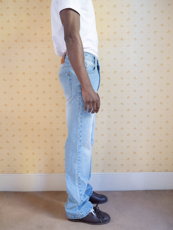 Straight Cut Wide Leg Jeans