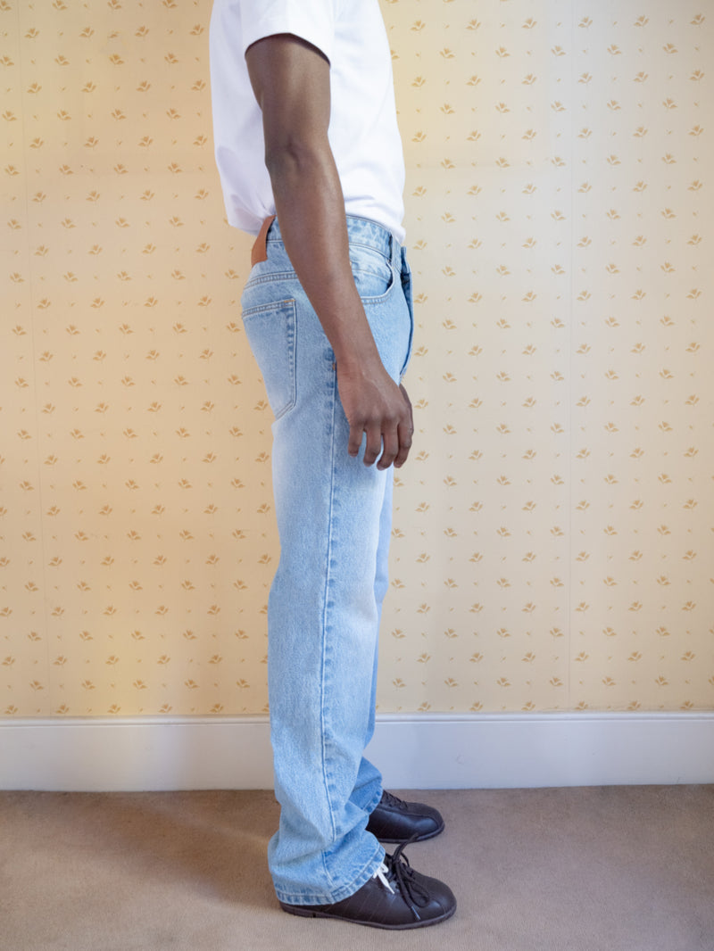 Straight Cut Wide Leg Jeans